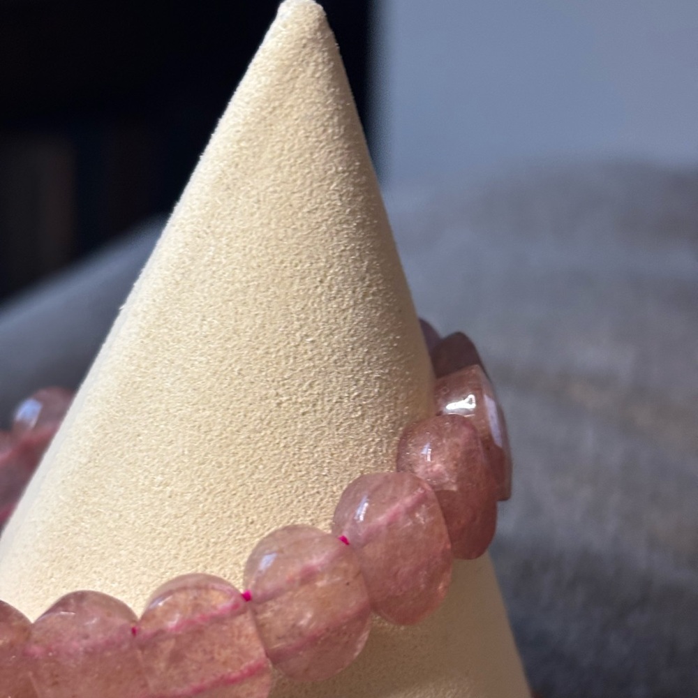 Strawberry Quartz Soft Bangle Bracelet - image 5